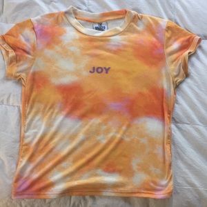 Orange Tie dye joy shirt